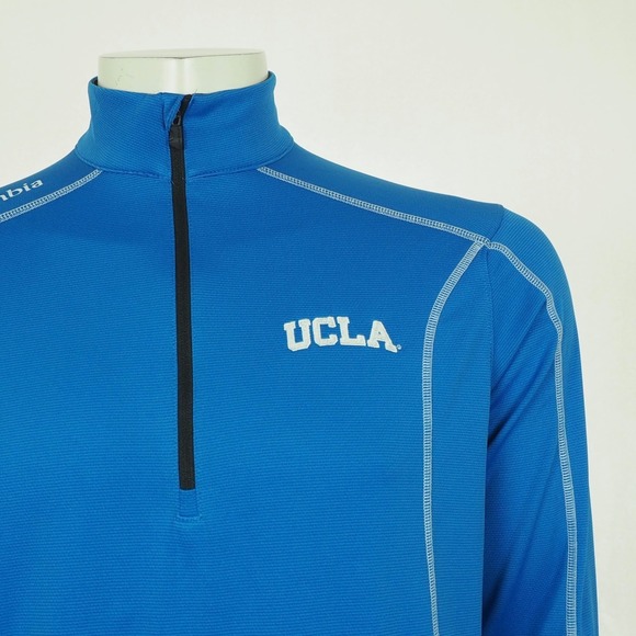 New Columbia Golf UCLA Bruins Pullover Shirt Mens Small Blue 1/4-Zip Tech Blend - Picture 2 of 7